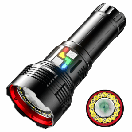 HunterTac W536 Rechargeable Flashlight – 18 LED Super Bright, Long Range & Floodlight in One